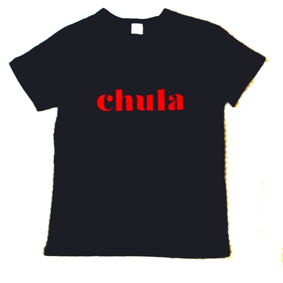 Tops - Women's T Shirt "Chula" Black w/ Red Letters Cute!